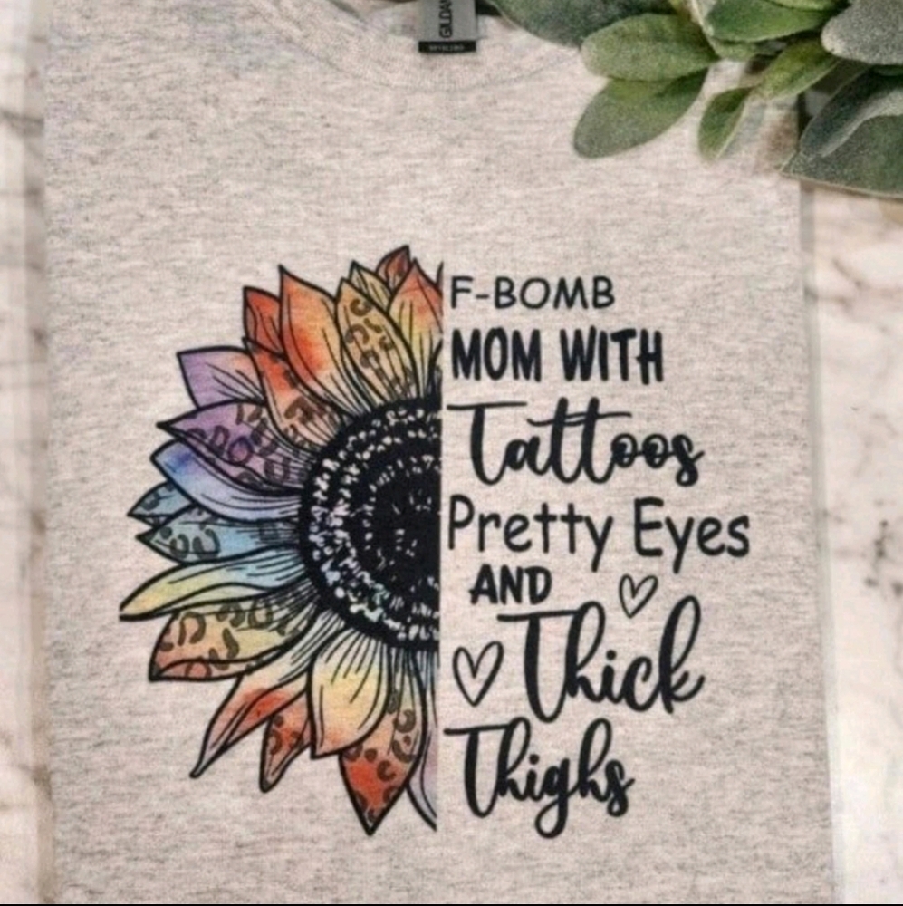 Mom shirt sunflower pretty eyes tattoos thick colorful cute popular trending